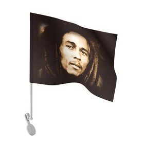 Флаг для автомобиля с принтом Боб Марли 3 в Кировске, 100% полиэстер | Размер: 30*21 см | bob marley | боб марли | музыка | регги