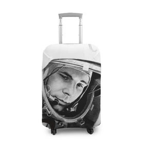 Чехол для чемодана 3D с принтом Гагарин 1 в Кировске, 86% полиэфир, 14% спандекс | двустороннее нанесение принта, прорези для ручек и колес | гагарин | космос | космос наш | поехали | ретро | ссср | юрий гагарин