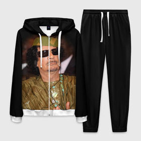 Мужской костюм 3D с принтом Каддафи 3 в Кировске, 100% полиэстер | Манжеты и пояс оформлены тканевой резинкой, двухслойный капюшон со шнурком для регулировки, карманы спереди | каддафи | муаммар каддафи | революция