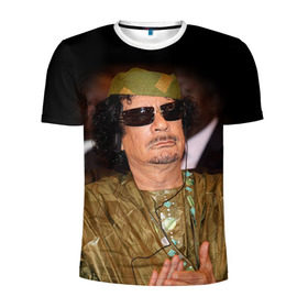 Мужская футболка 3D спортивная с принтом Каддафи 3 в Кировске, 100% полиэстер с улучшенными характеристиками | приталенный силуэт, круглая горловина, широкие плечи, сужается к линии бедра | каддафи | муаммар каддафи | революция
