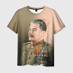 Мужская футболка 3D с принтом Сталин 1 в Кировске, 100% полиэфир | прямой крой, круглый вырез горловины, длина до линии бедер | знаменитости | иосиф сталин | ретро | ссср