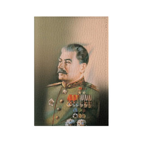 Обложка для паспорта матовая кожа с принтом Сталин 1 в Кировске, натуральная матовая кожа | размер 19,3 х 13,7 см; прозрачные пластиковые крепления | знаменитости | иосиф сталин | ретро | ссср