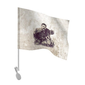 Флаг для автомобиля с принтом Сталин 2 в Кировске, 100% полиэстер | Размер: 30*21 см | знаменитости | иосиф сталин | ретро | ссср