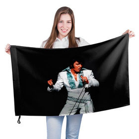 Флаг 3D с принтом Элвис 3 в Кировске, 100% полиэстер | плотность ткани — 95 г/м2, размер — 67 х 109 см. Принт наносится с одной стороны | elvis presley | rock n roll | музыка | ретро | рок н ролл | элвис пресли