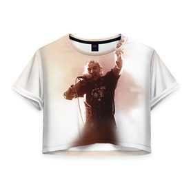 Женская футболка 3D укороченная с принтом Горшок в Кировске, 100% полиэстер | круглая горловина, длина футболки до линии талии, рукава с отворотами | король и шут