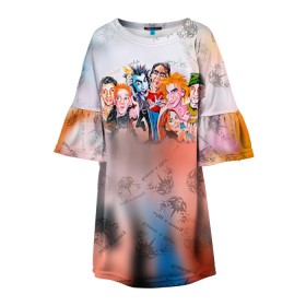 Детское платье 3D с принтом Король и Шут в Кировске, 100% полиэстер | прямой силуэт, чуть расширенный к низу. Круглая горловина, на рукавах — воланы | король и шут