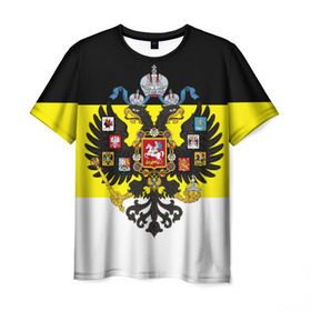 Мужская футболка 3D с принтом Имперский Флаг в Кировске, 100% полиэфир | прямой крой, круглый вырез горловины, длина до линии бедер | имперский флаг | русский | ярусский