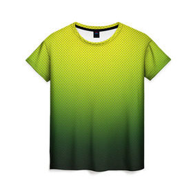Женская футболка 3D с принтом Зелёная текстура в Кировске, 100% полиэфир ( синтетическое хлопкоподобное полотно) | прямой крой, круглый вырез горловины, длина до линии бедер | зелёный | текстура | цветовой переход