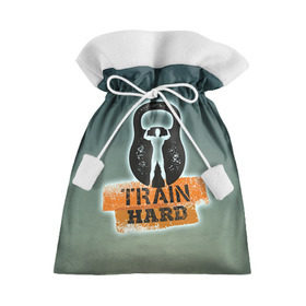 Подарочный 3D мешок с принтом Train hard 2 в Кировске, 100% полиэстер | Размер: 29*39 см | Тематика изображения на принте: bodybuilding | no pain no gain | train hard | бодибилдинг | качалка | пауэрлифинг | тренажерный | фитнес