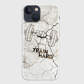 Чехол для iPhone 13 mini с принтом Train hard 5 в Кировске,  |  | bodybuilding | no pain no gain | train hard | бодибилдинг | качалка | пауэрлифинг | тренажерный | фитнес
