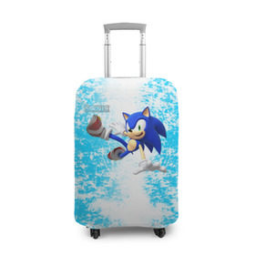 Чехол для чемодана 3D с принтом Sonic в Кировске, 86% полиэфир, 14% спандекс | двустороннее нанесение принта, прорези для ручек и колес | sonic | еж | игра | соник