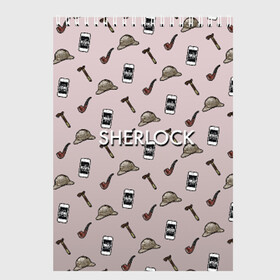 Скетчбук с принтом Sherlock в Кировске, 100% бумага
 | 48 листов, плотность листов — 100 г/м2, плотность картонной обложки — 250 г/м2. Листы скреплены сверху удобной пружинной спиралью | holmes | sherlock | холмс | шерлок