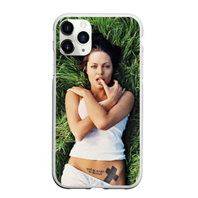 Чехол для iPhone 11 Pro Max матовый с принтом Джоли Анджелина в Кировске, Силикон |  | анджелина | девушка | джоли | лежит | тату