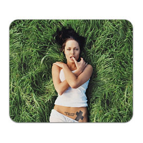 Коврик прямоугольный с принтом Джоли Анджелина в Кировске, натуральный каучук | размер 230 х 185 мм; запечатка лицевой стороны | анджелина | девушка | джоли | лежит | тату