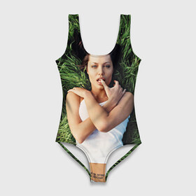 Купальник-боди 3D с принтом Джоли Анджелина в Кировске, 82% полиэстер, 18% эластан | Круглая горловина, круглый вырез на спине | анджелина | девушка | джоли | лежит | тату