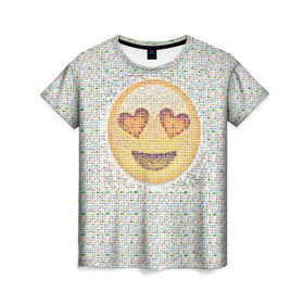 Женская футболка 3D с принтом Смайлики в Кировске, 100% полиэфир ( синтетическое хлопкоподобное полотно) | прямой крой, круглый вырез горловины, длина до линии бедер | 2016 | позитив | смайл | смайлик | смайлики
