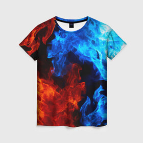 Женская футболка 3D с принтом Битва огней в Кировске, 100% полиэфир ( синтетическое хлопкоподобное полотно) | прямой крой, круглый вырез горловины, длина до линии бедер | огонь