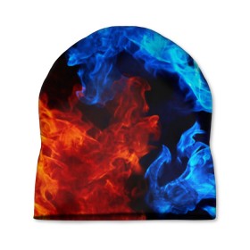 Шапка 3D с принтом Битва огней в Кировске, 100% полиэстер | универсальный размер, печать по всей поверхности изделия | огонь