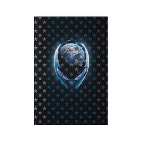 Обложка для паспорта матовая кожа с принтом Alien в Кировске, натуральная матовая кожа | размер 19,3 х 13,7 см; прозрачные пластиковые крепления | Тематика изображения на принте: alien | гуманоид | звезды | инопланетянин | космос