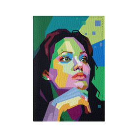 Обложка для паспорта матовая кожа с принтом Анджелина Джоли в Кировске, натуральная матовая кожа | размер 19,3 х 13,7 см; прозрачные пластиковые крепления | angelina jolie | актриса | анджелина джоли | звезда | знаменитость | кино | поп арт | символ