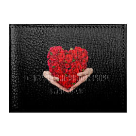 Обложка для студенческого билета с принтом Сердце в руках в Кировске, натуральная кожа | Размер: 11*8 см; Печать на всей внешней стороне | 8 марта | любовь | подарок | праздник | розы | руки | сердце