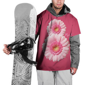 Накидка на куртку 3D с принтом Гарберы в Кировске, 100% полиэстер |  | Тематика изображения на принте: 8 марта | гарберы | день | женский | международный | праздник | розовые | цветы