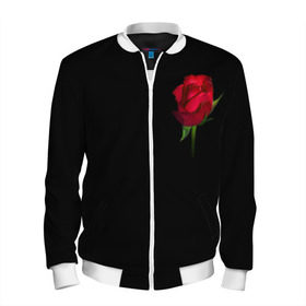 Мужской бомбер 3D с принтом Розы за спиной в Кировске, 100% полиэстер | застегивается на молнию, по бокам два кармана без застежек, по низу бомбера и на воротнике - эластичная резинка | за спиной | любовь | подарок | роза | розы | сюрприз | цветы | чувства