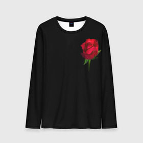 Мужской лонгслив 3D с принтом Розы за спиной в Кировске, 100% полиэстер | длинные рукава, круглый вырез горловины, полуприлегающий силуэт | за спиной | любовь | подарок | роза | розы | сюрприз | цветы | чувства