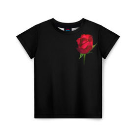 Детская футболка 3D с принтом Розы за спиной в Кировске, 100% гипоаллергенный полиэфир | прямой крой, круглый вырез горловины, длина до линии бедер, чуть спущенное плечо, ткань немного тянется | за спиной | любовь | подарок | роза | розы | сюрприз | цветы | чувства