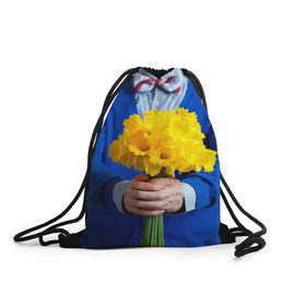 Рюкзак-мешок 3D с принтом Цветы в руках в Кировске, 100% полиэстер | плотность ткани — 200 г/м2, размер — 35 х 45 см; лямки — толстые шнурки, застежка на шнуровке, без карманов и подкладки | бабочка