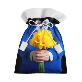 Подарочный 3D мешок с принтом Цветы в руках в Кировске, 100% полиэстер | Размер: 29*39 см | бабочка