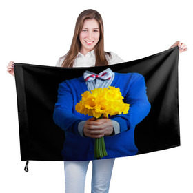 Флаг 3D с принтом Цветы в руках в Кировске, 100% полиэстер | плотность ткани — 95 г/м2, размер — 67 х 109 см. Принт наносится с одной стороны | бабочка