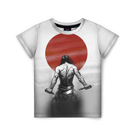 Детская футболка 3D с принтом Самурай 1 в Кировске, 100% гипоаллергенный полиэфир | прямой крой, круглый вырез горловины, длина до линии бедер, чуть спущенное плечо, ткань немного тянется | борьба | воин | единоборства | путь воина | самураи | самурай