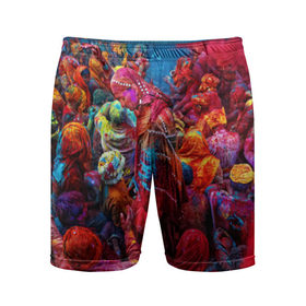 Мужские шорты 3D спортивные с принтом Индуистский фестиваль красок Х в Кировске,  |  | 