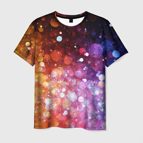 Мужская футболка 3D с принтом Брызги в Кировске, 100% полиэфир | прямой крой, круглый вырез горловины, длина до линии бедер | брызги | радуга | свет | спектр | цвет | цвета | яркие