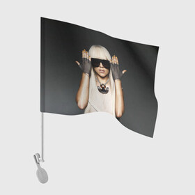 Флаг для автомобиля с принтом Lady Gaga в Кировске, 100% полиэстер | Размер: 30*21 см | lady gaga | блондинка | звезда | знаменитость | леди гаага | очки | певица | поп | эпатаж | эпатажная