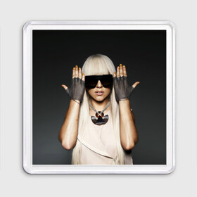 Магнит 55*55 с принтом Lady Gaga в Кировске, Пластик | Размер: 65*65 мм; Размер печати: 55*55 мм | lady gaga | блондинка | звезда | знаменитость | леди гаага | очки | певица | поп | эпатаж | эпатажная