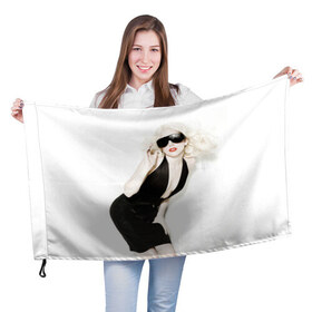 Флаг 3D с принтом Lady Gaga в Кировске, 100% полиэстер | плотность ткани — 95 г/м2, размер — 67 х 109 см. Принт наносится с одной стороны | lady gaga | блондинка | звезда | знаменитость | леди гаага | певица | поп | эпатаж | эпатажная