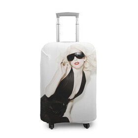 Чехол для чемодана 3D с принтом Lady Gaga в Кировске, 86% полиэфир, 14% спандекс | двустороннее нанесение принта, прорези для ручек и колес | lady gaga | блондинка | звезда | знаменитость | леди гаага | певица | поп | эпатаж | эпатажная