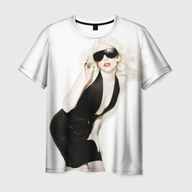 Мужская футболка 3D с принтом Lady Gaga в Кировске, 100% полиэфир | прямой крой, круглый вырез горловины, длина до линии бедер | lady gaga | блондинка | звезда | знаменитость | леди гаага | певица | поп | эпатаж | эпатажная