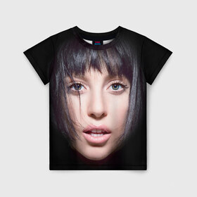 Детская футболка 3D с принтом Lady Gaga в Кировске, 100% гипоаллергенный полиэфир | прямой крой, круглый вырез горловины, длина до линии бедер, чуть спущенное плечо, ткань немного тянется | Тематика изображения на принте: 
