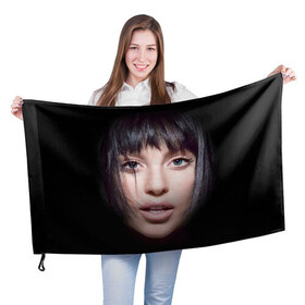 Флаг 3D с принтом Lady Gaga в Кировске, 100% полиэстер | плотность ткани — 95 г/м2, размер — 67 х 109 см. Принт наносится с одной стороны | 
