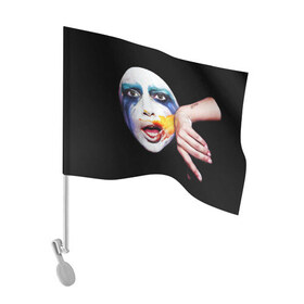 Флаг для автомобиля с принтом Lady Gaga в Кировске, 100% полиэстер | Размер: 30*21 см | lady gaga | взгляд | звезда | знаменитость | леди гаага | певица | поп | портрет | эпатаж | эпатажная