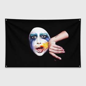 Флаг-баннер с принтом Lady Gaga в Кировске, 100% полиэстер | размер 67 х 109 см, плотность ткани — 95 г/м2; по краям флага есть четыре люверса для крепления | lady gaga | взгляд | звезда | знаменитость | леди гаага | певица | поп | портрет | эпатаж | эпатажная