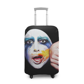 Чехол для чемодана 3D с принтом Lady Gaga в Кировске, 86% полиэфир, 14% спандекс | двустороннее нанесение принта, прорези для ручек и колес | lady gaga | взгляд | звезда | знаменитость | леди гаага | певица | поп | портрет | эпатаж | эпатажная