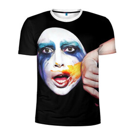 Мужская футболка 3D спортивная с принтом Lady Gaga в Кировске, 100% полиэстер с улучшенными характеристиками | приталенный силуэт, круглая горловина, широкие плечи, сужается к линии бедра | lady gaga | взгляд | звезда | знаменитость | леди гаага | певица | поп | портрет | эпатаж | эпатажная
