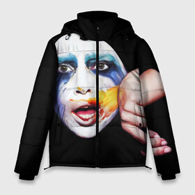 Мужская зимняя куртка 3D с принтом Lady Gaga в Кировске, верх — 100% полиэстер; подкладка — 100% полиэстер; утеплитель — 100% полиэстер | длина ниже бедра, свободный силуэт Оверсайз. Есть воротник-стойка, отстегивающийся капюшон и ветрозащитная планка. 

Боковые карманы с листочкой на кнопках и внутренний карман на молнии. | lady gaga | взгляд | звезда | знаменитость | леди гаага | певица | поп | портрет | эпатаж | эпатажная