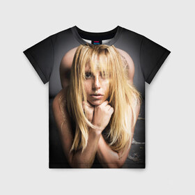 Детская футболка 3D с принтом Lady Gaga в Кировске, 100% гипоаллергенный полиэфир | прямой крой, круглый вырез горловины, длина до линии бедер, чуть спущенное плечо, ткань немного тянется | 