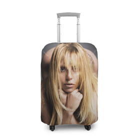 Чехол для чемодана 3D с принтом Lady Gaga в Кировске, 86% полиэфир, 14% спандекс | двустороннее нанесение принта, прорези для ручек и колес | Тематика изображения на принте: 