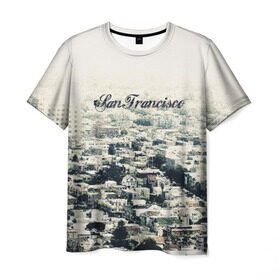 Мужская футболка 3D с принтом San Francisco в Кировске, 100% полиэфир | прямой крой, круглый вырез горловины, длина до линии бедер | Тематика изображения на принте: америка | город | сан франциско